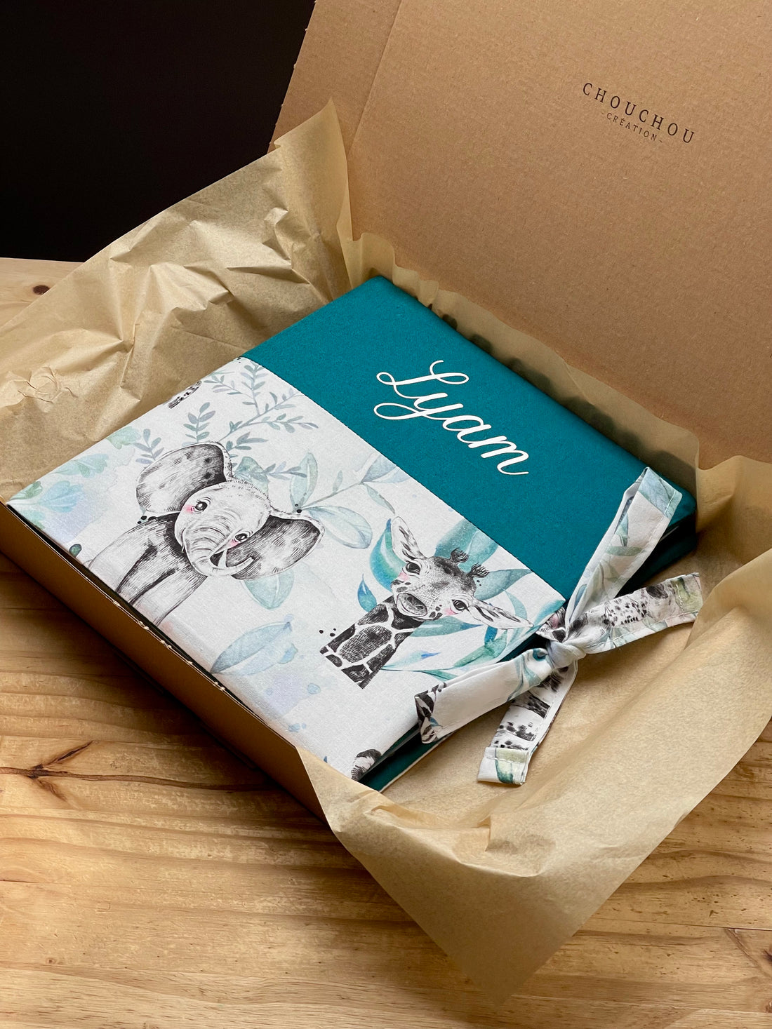 Coffret naissance Album photo + Carnet de santé Safari 💙