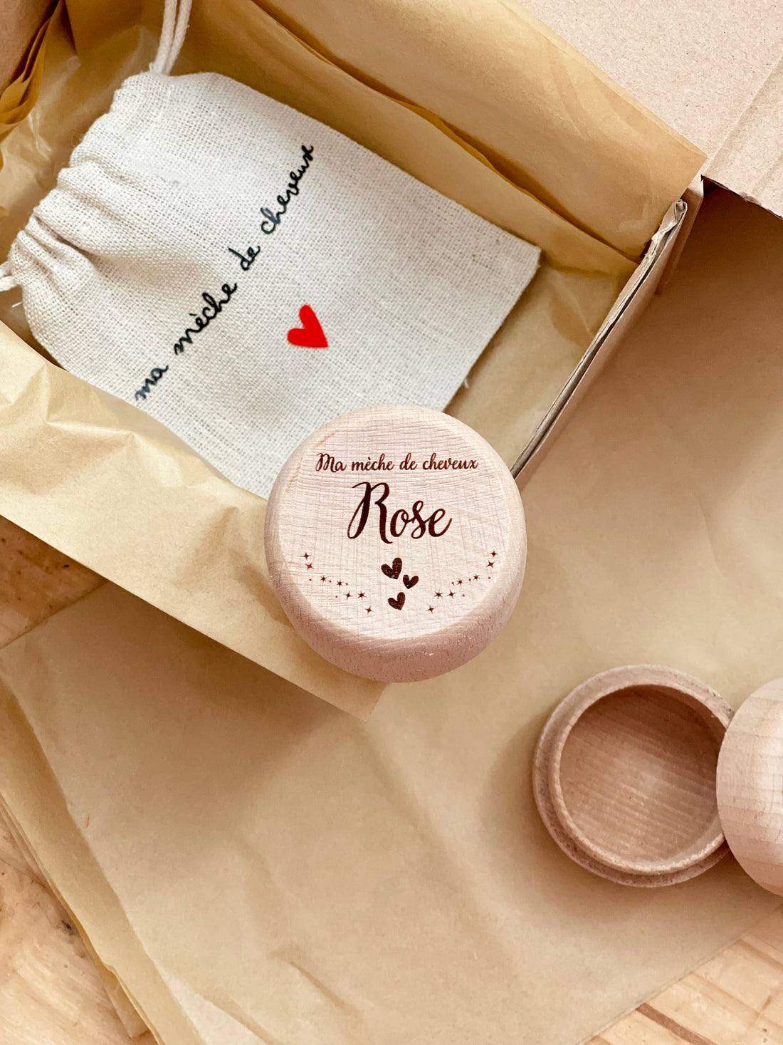 Boîte à souvenir « Ma mèche de cheveux » personnalisée ✨