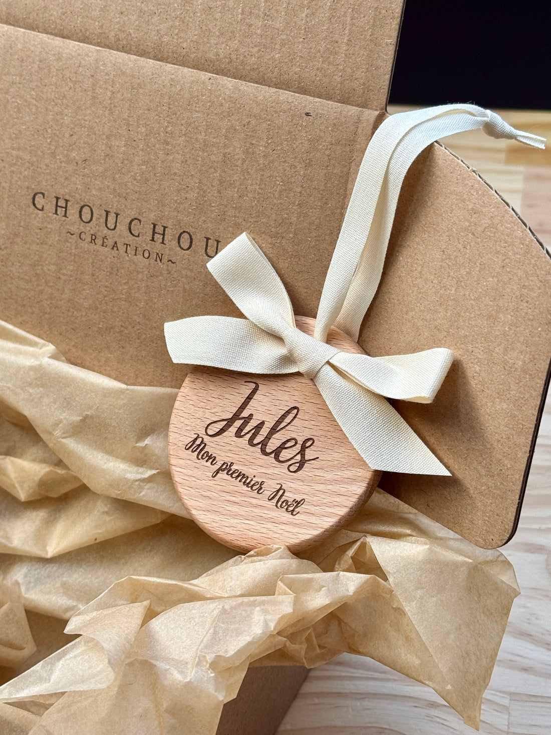 Suspension de Noël gravée prénom ✨